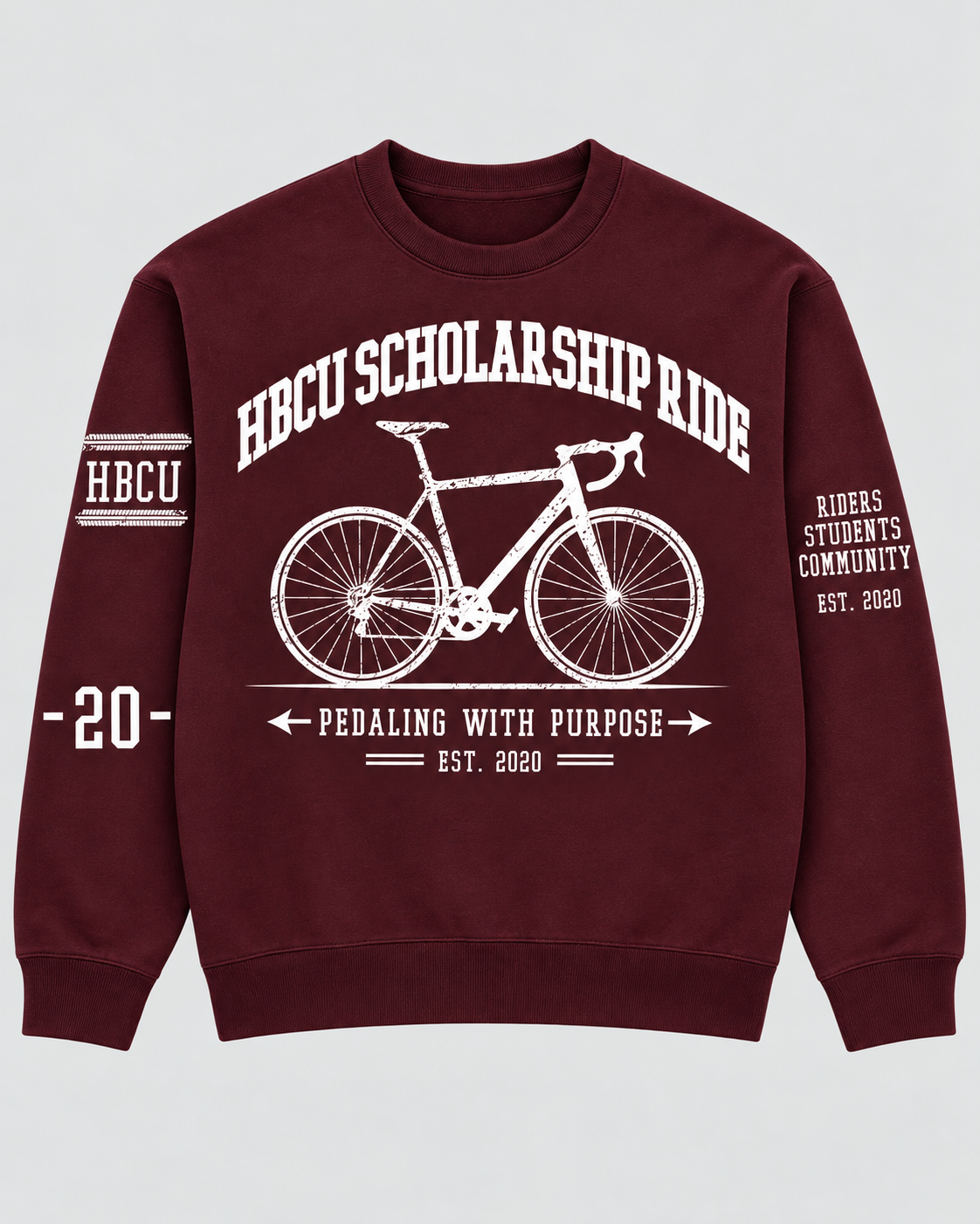 HBCU Scholarship Ride Rustic Bicycle Crewneck