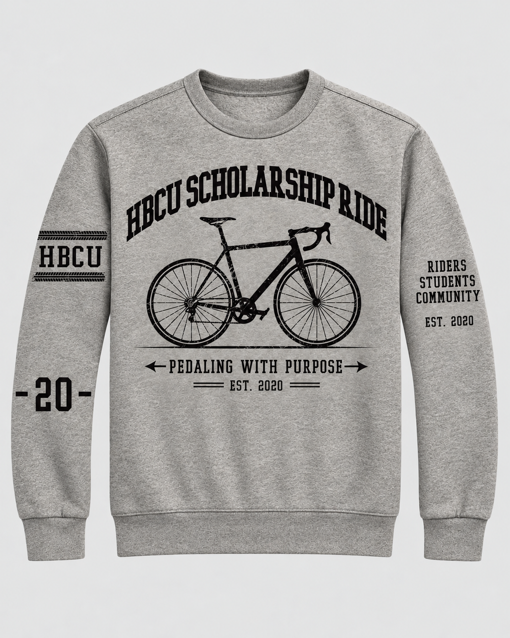 HBCU Scholarship Ride Rustic Bicycle Crewneck