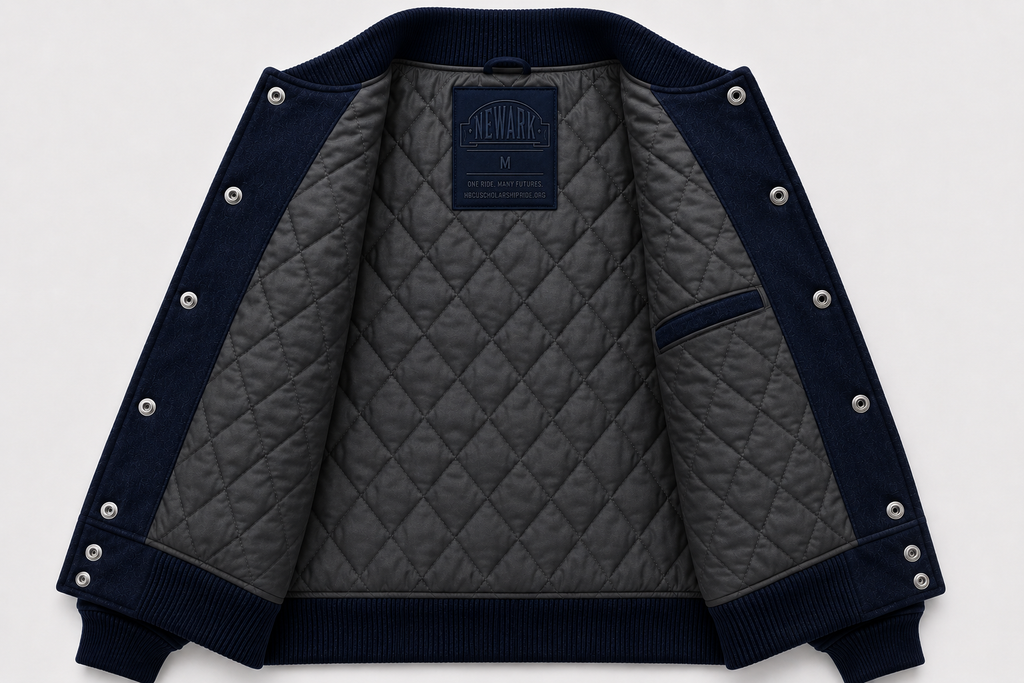 HBCU Scholarship Ride Wool Jacket with Gold Lining & Appliqué