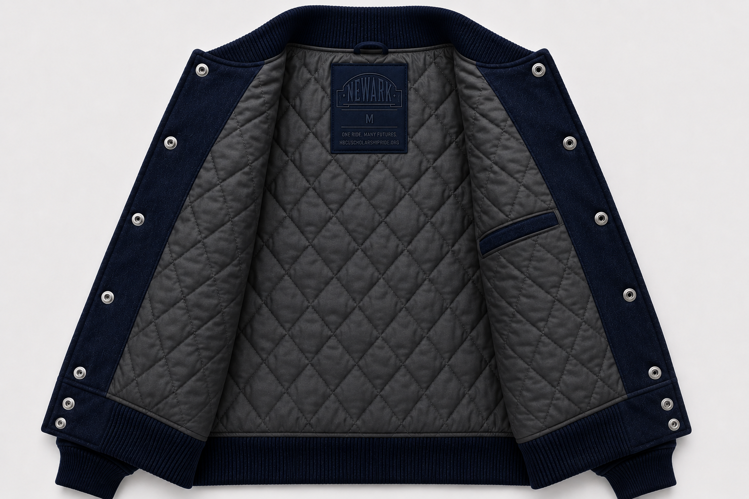 HBCU Scholarship Ride Wool Jacket with Gold Lining & Appliqué