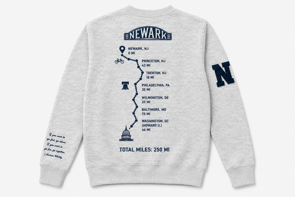 HBCU Scholarship Ride Map Crewneck with Reflective Printing