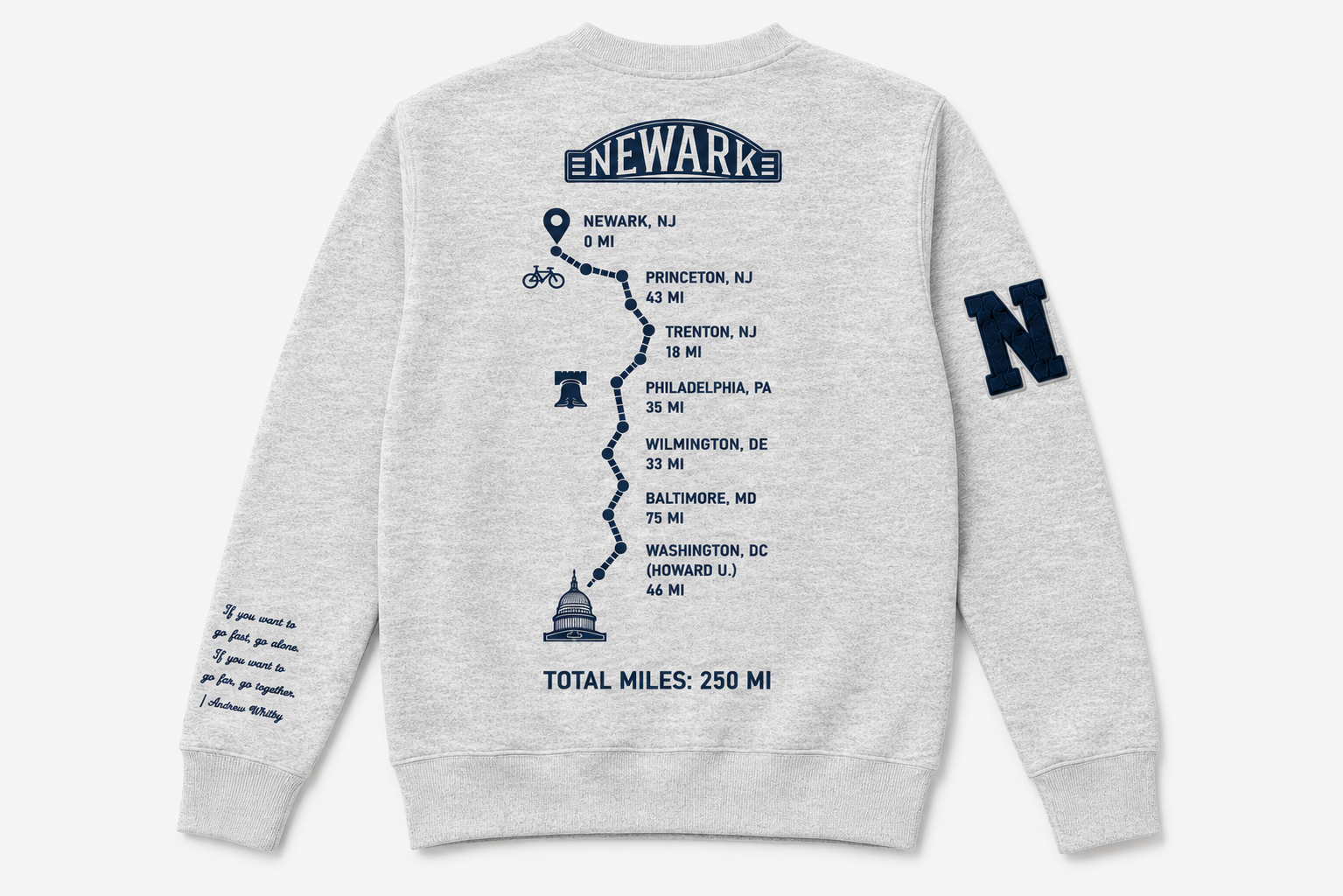 HBCU Scholarship Ride Map Crewneck with Reflective Printing