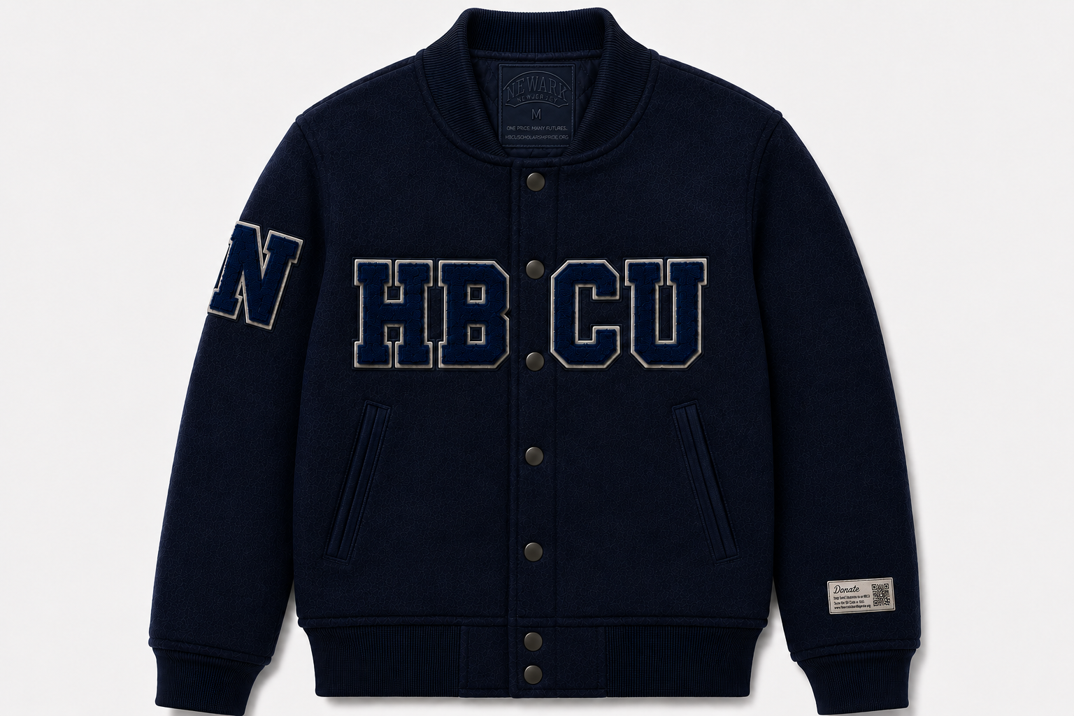 HBCU Scholarship Ride Wool Jacket with Gold Lining & Appliqué
