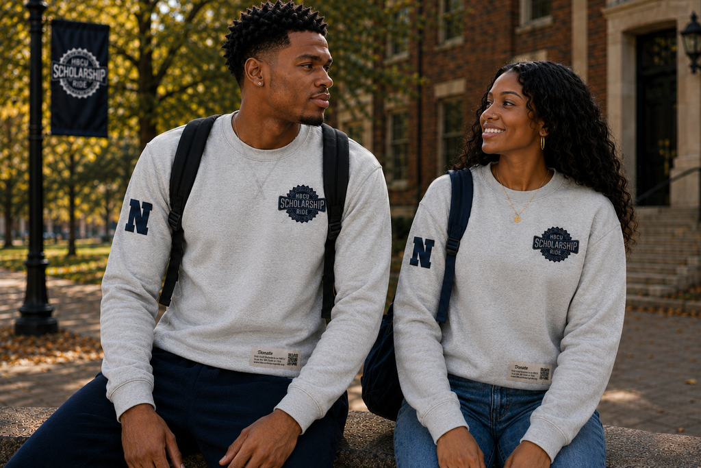 HBCU Scholarship Ride Map Crewneck with Reflective Printing
