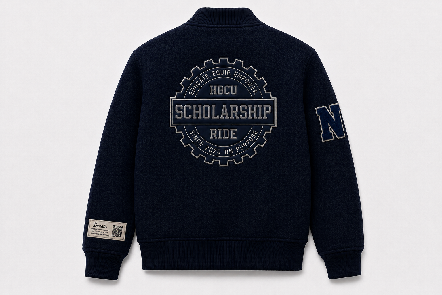 HBCU Scholarship Ride Wool Jacket with Gold Lining & Appliqué
